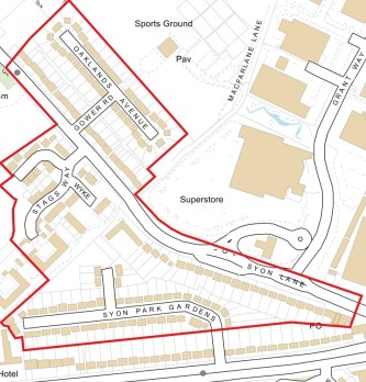 North of Great West Road parking consultation area