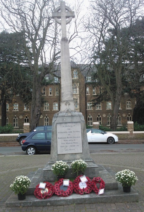 Memorial to the students and staff of Borough Road College acknowledged locally this day every year 