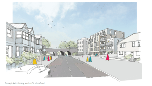 Architect's impression of a development at 1a - 5 St Johns Road Isleworth