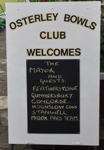 Non stop matches, six rinks on the go all day at the Osterley Bowls Club 80th birthday event