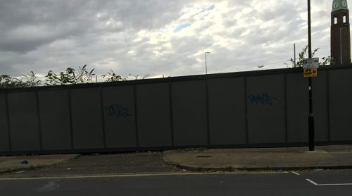 Former Syon Gate Garage site from Northumberland Avenue, Isleworth